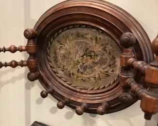 Antique Victorian Embroidered Hat/Coat Rack
