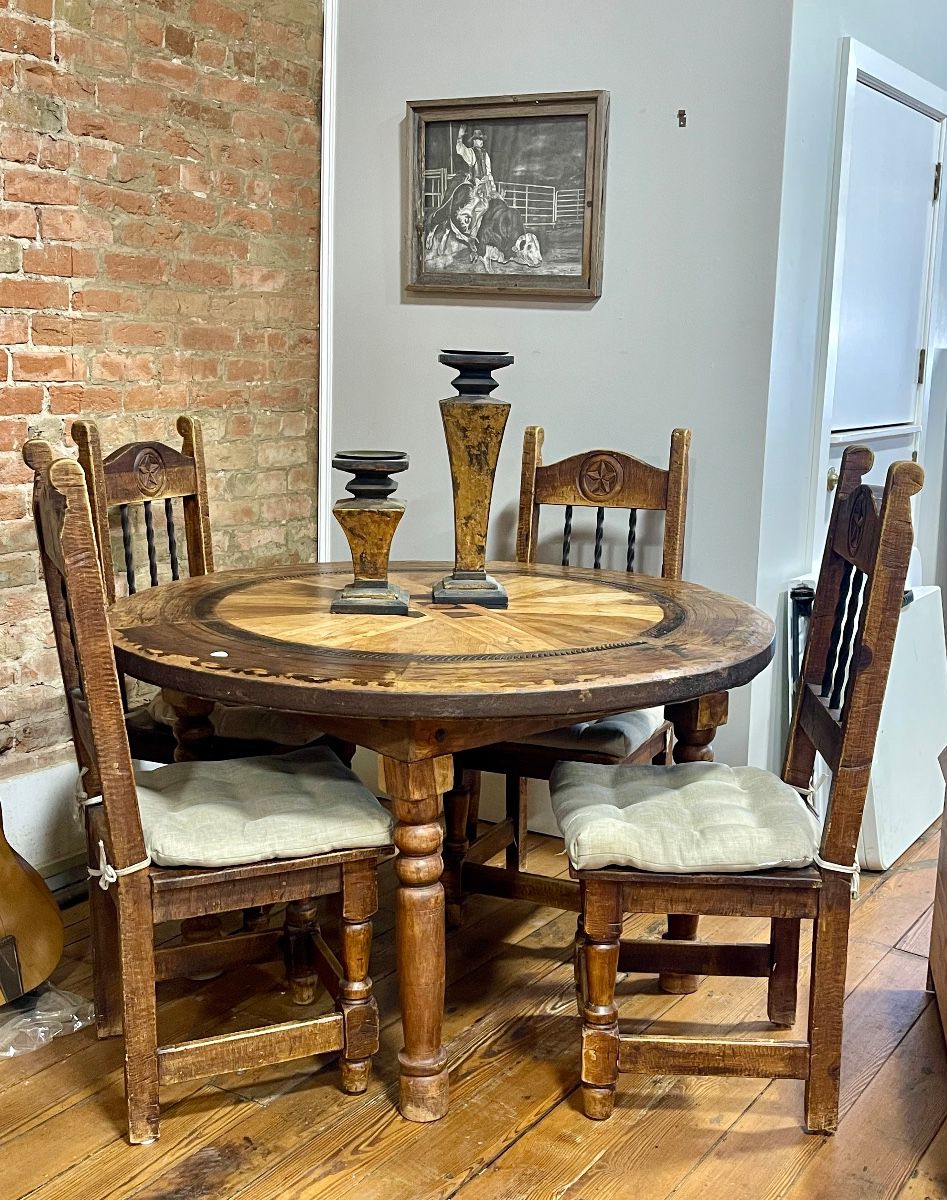 RUSTIC SOUTHWEST DINING TABLE WITH 4 CHAIRS