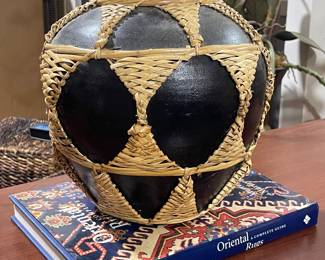 RATTAN WRAPPED POTTERY JUG