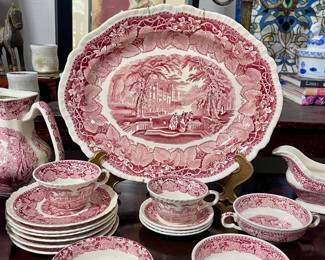 MASON’S VISTA ENGLAND RED TRANSFERWARE CHINA