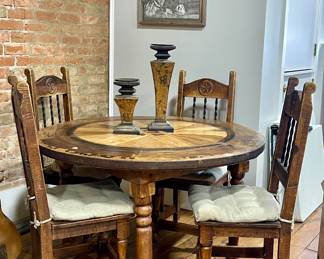 RUSTIC SOUTHWEST DINING TABLE WITH 4 CHAIRS