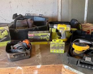 POWER TOOLS INCLUDING RYOBI, DEWALT, BLACK & DECKER AND SKIL