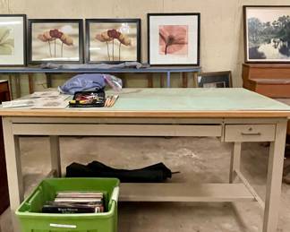 DRAFTING TABLE, FLORAL PRINTS