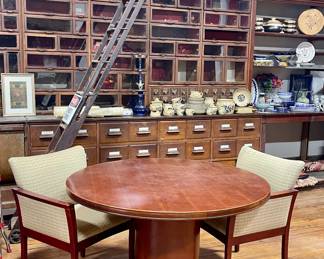 ROUND OFFICE TABLE, OFFICE CHAIRS-HAVE MORE