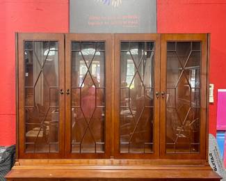 KIMBALL OFFICE FURNITURE LOCKING STORAGE UNIT, HELEN KELLER PRINT