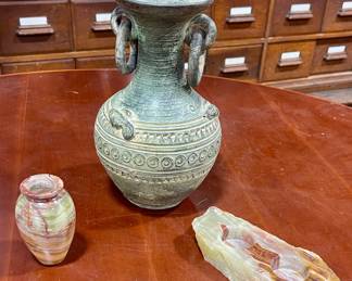 POTTERY VASE, STONE DECOR