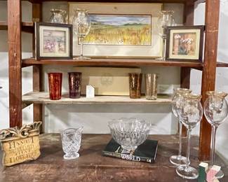 ORIGINAL POPPIES WATERCOLOR, TIMON ITALIAN GLASSES, GLASS CANDLEABRAS