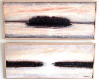 Satish Joshi (2005 India) Large Original Oil Painting Seascape (Part Of Set Of 3 Paintings) Lot #: 7