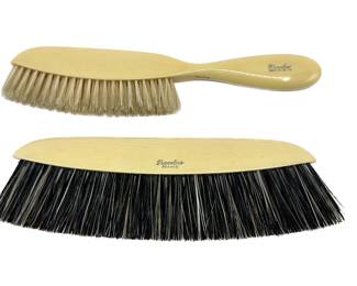 Antique 7 Piece French Art Deco Celluoid Vanity Set, Patented In 1910 & 1911 & Silver Plate Mirror Lot #: 85