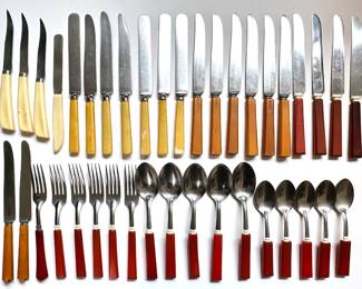 Vintage Bakelite Flatware In Several Styles (39 Pieces) Lot #: 62