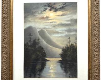 Original Pastel Drawing Landscape In Ornate Frame Lot #: 38