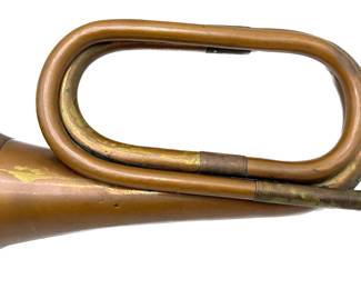 Vintage Brass And Copper Military Bugle Lot #: 33