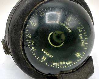Vintage Danforth Corsair Marine Compass With Dome Lens Lot #: 16