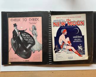  Vintage Broadway Musical Sheet Music Preserved In Album, Over 20 Lot #: 49