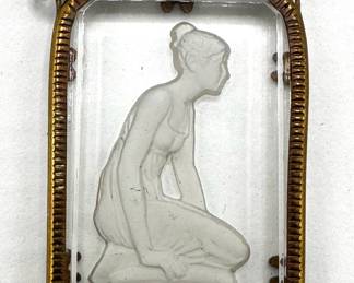 Piddly Jinks Etched Crystal Of Woman Necklace Lot #: 22