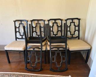 Six dining chairs.