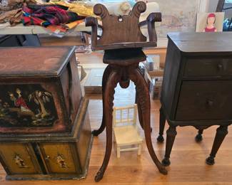 English Tea Chest, Oak Child Portrait Chair, Walnut 1930 Humidor