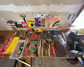 Belt Sander, Sand Paper, Wire Brushes, Grout Trays