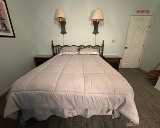 King Size Headboard, Wall Lamps, Night Stands