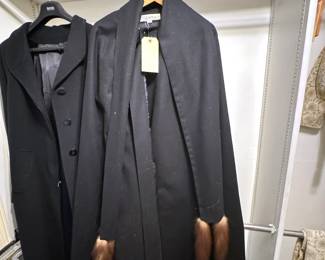 Neiman Marcus Cashmere coat and Alorna cape with fox tails