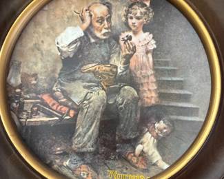 norman rockwell framed plate