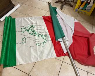 Outside Italian flags 