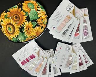Color Street 100 Real Nail Polish Strips With Sunflower Cosmetic Bag