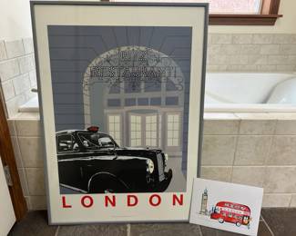 Framed 1985 London Poster With Apple Cox London Print