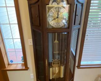 Grandfather Clock With Six Display Shelves