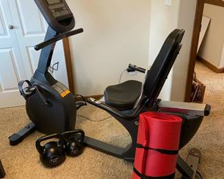 Horizon RC30 Exercise Bike With CAP Weights And Yoga Mat