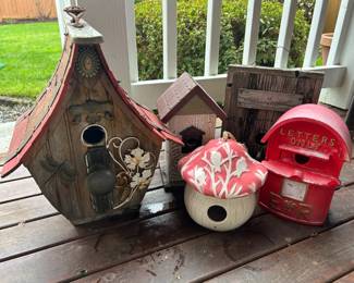 Outdoor Birdhouse Collection Of Five