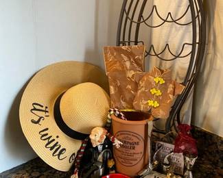 Nine Bottle Wine Holder With Wine OClock Sun Hat Wine Corks And More