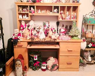 Large Santa collection and Christmas Decor