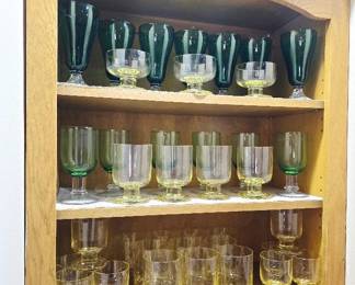 Vintage Colored Glass and Barware