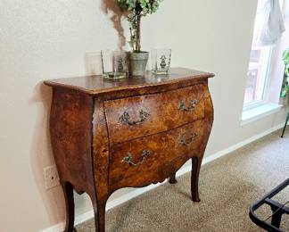 Vintage Burl Wood Commode