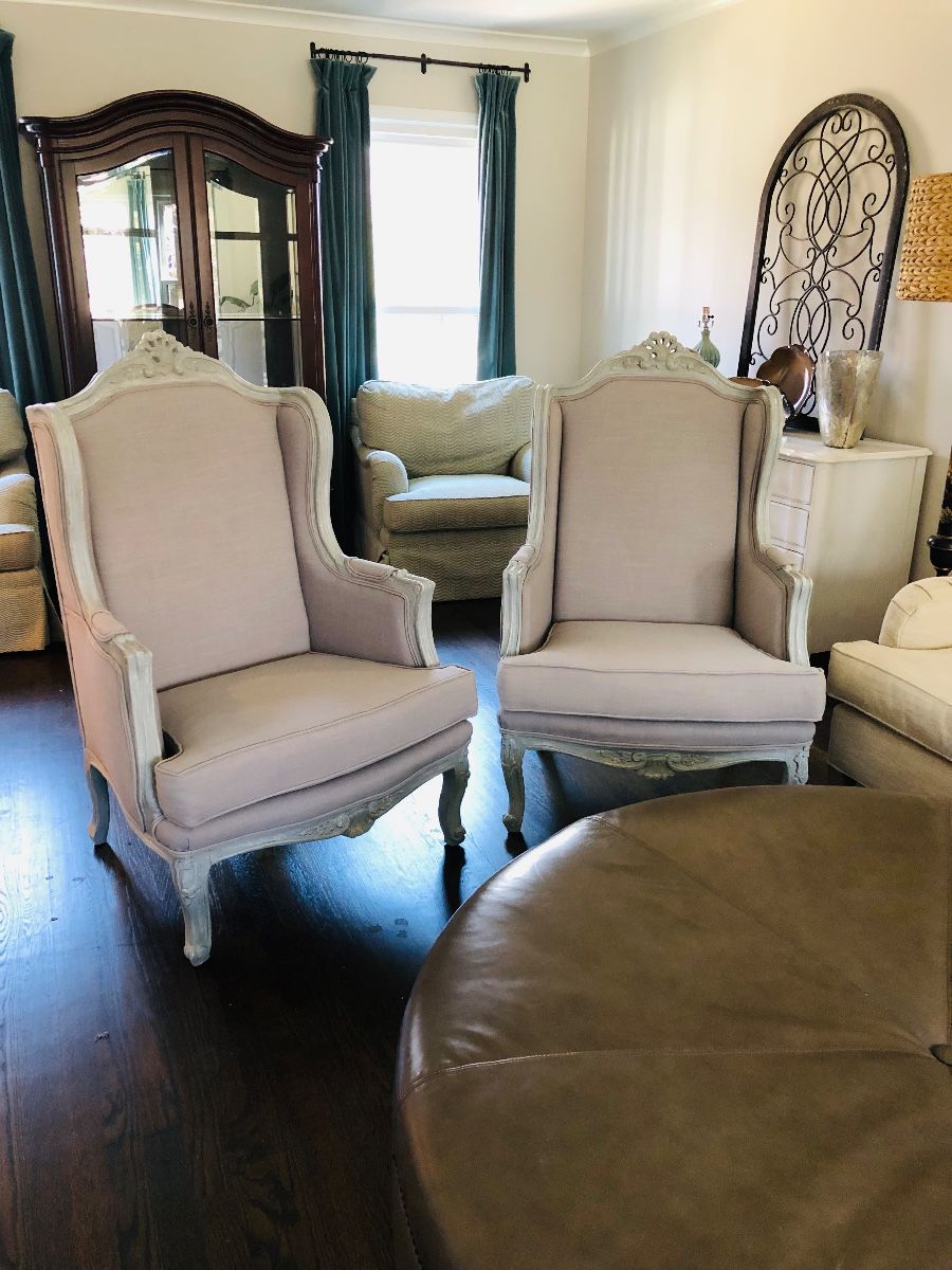 Gray Wingback Chairs