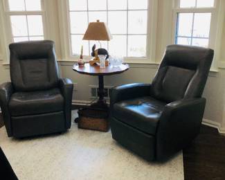 Antique Piecrust Table and Recliners