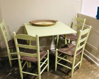 Drop leaf table with chairs