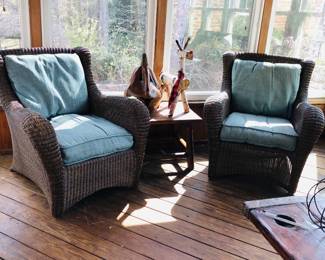Indoor/Outdoor Faux Wicker Chairs