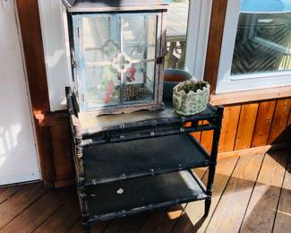 Vintage Lantern and Bamboo table
