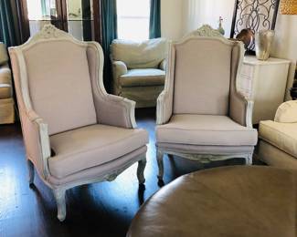 Gray Wingback Chairs
