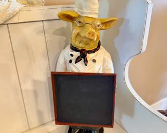 Chef Pig w/menu board