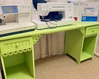 Sewing Desk /green painted wood