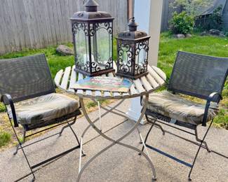 Folding 3 pc Patio Table Set