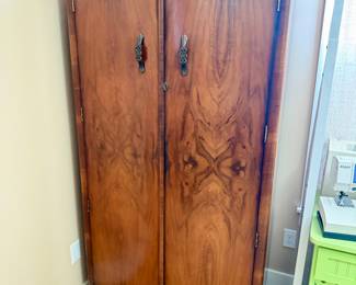 Small European Wardrobe w/ glass door compartments shown in next photo/antique wardrobe