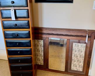 Tall lingerie Chest / Antique Mirror