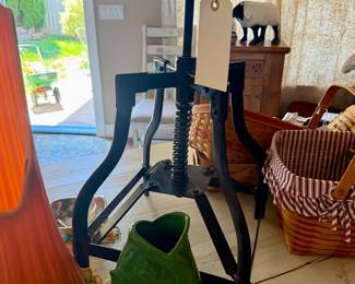 Industrial Stool /iron & wood seat