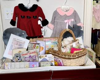 Baby Changing Table with cute Baby/Toddler clothing