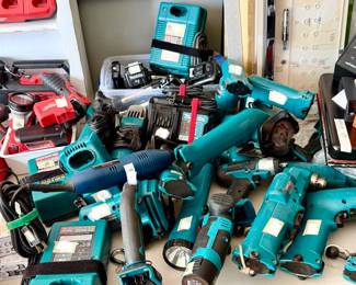 Makita power tools, chargers, etc.