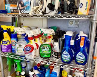 Laundry room with more cleaning supplies.  More to come.